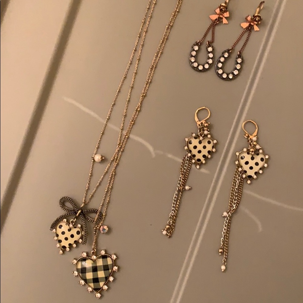 Betsey Johnson necklace and earrings